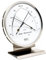 Fischer 146.01-01 - Raum-Klimamesser - 130mm Synthetic-Hygrometer und Thermometer mit Sockel, Edelstahl, Made in Germany
