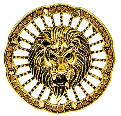 PIANPIAN CAREG Strass Löwe Brosche Tier Pin Durable (Color : Gold)