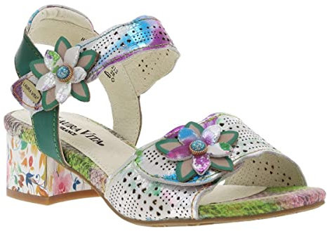 LAURA VITA Nu-Pieds Cuir Talon décroché Bas Vert 36 EU