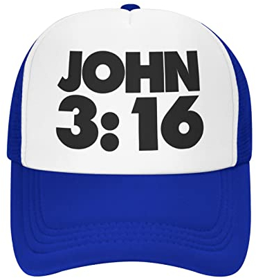 IUBBKI Hut John 3:16 Jesus Believer Trucker Hat Mesh Baseball Cap Männer Cowboy Hut Frauen Sonnenhut Papa Cap Angeln Hut schwarz