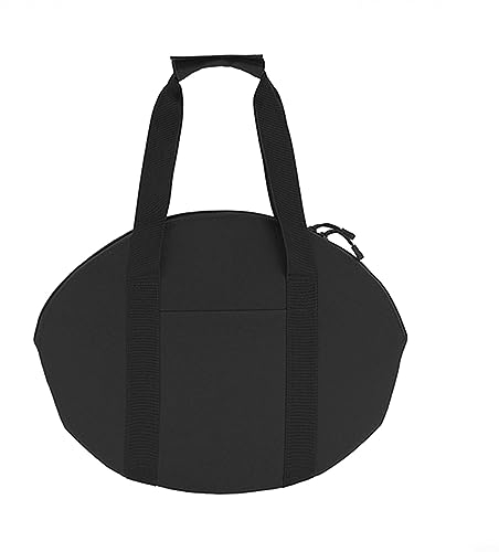 Cast Iron Skillet Bag Camping Cookware Storage Organizers Utensils Container Heavy Duty Chef Bag, Black oval