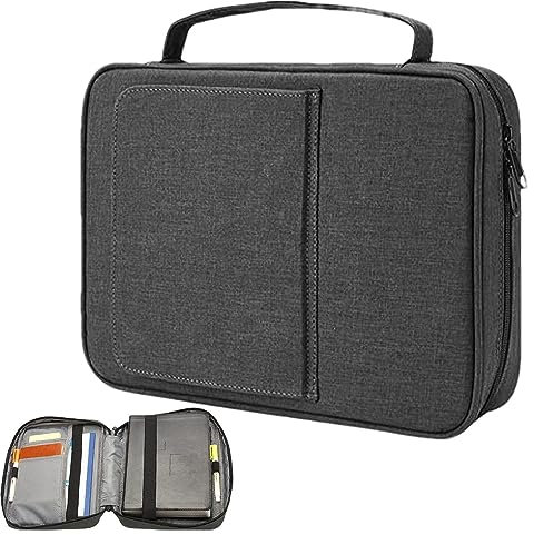 Rosixehird Couverture Bible pour Hommes Femmes | Granétui à Bible avec Livre | Sac Bible avec poignée, Fermeture éclair et Multi-Poches pour stylos, Livres, cahiers et tablettes