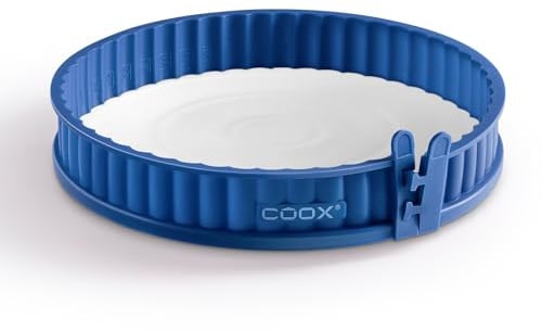 coox Quicheform mit Porzellanboden ⌀ 26 cm in Blau, perfekt backen und direkt auf dem Porzellanboden servieren und schneiden