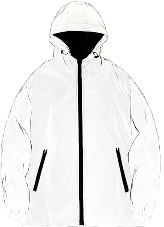 laufjacke reflektierend,360 Reflektierende Herrenjacke Unisex Full Reflective Jacke Laufjacke/Atmungsaktiv/Winddicht/Wasserabweisend/Reflekierend,Grau 2,XS