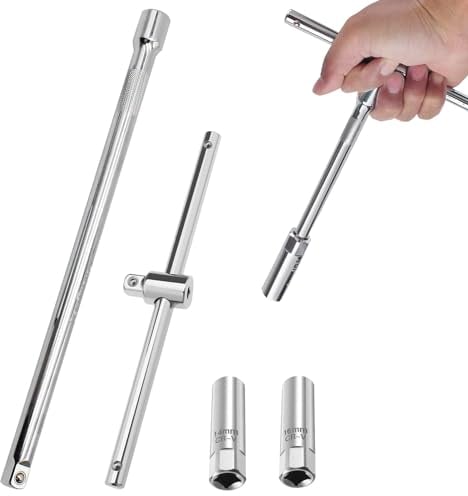 SVUPUE Chiavi A T per Candele, per Candele Magnetiche Rotanti da 14 mm/16 mm, con Strumento di Installazione con Impugnatura a T Scorrevole, per Professionale Auto e Moto