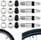 Fahrradventil Ersatz Set, 16 Stück Fahrradventil Blitzventil Ersatz-Set mit Dichtung Ventilkappen Zubehör Ersatzteile Deutscher Fahrradventil Für Citybike Trekking-Bike