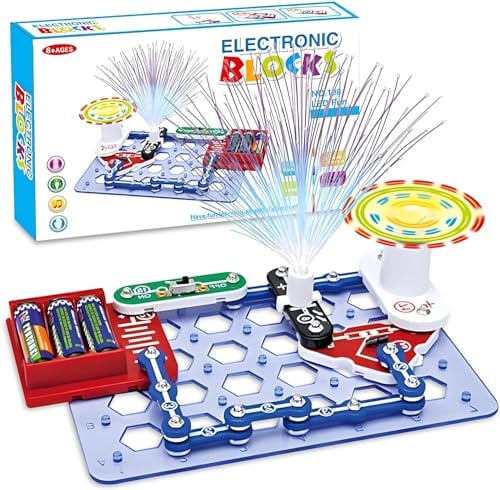 Elektrobaukasten für Kinder,Experimente für Kinder ab 6 7 8 9 10, Spannende Experimente zu Stromkreisen,Pädagogische Elektrische Schaltung Kits für Jungen Mädchen (DLTJ001)