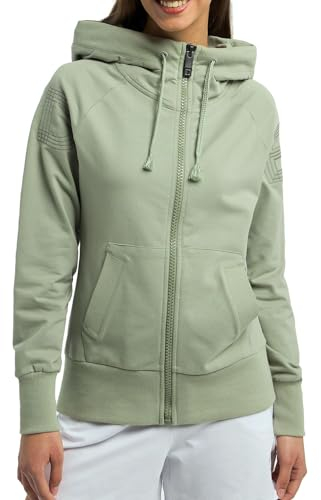 Elbsand Damen Sweatjacke mit Kapuze Zip Hoodie ESWKatja 70716 00 Khaki (830) L