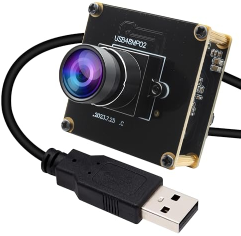 G 48MP USB Kameramodul für Computer Weitwinkel PC Kamera Mini Lightburn Kamera 100Grad Objektiv mit geringer Verzerrung USB Überwachungskamera 6000P Webcam Board für PC