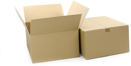 WePack 25 Stück Faltkarton 200x120x80 mm Aussenmaß Versandkarton klein E-commerce Karton Welle B 320 g Braun Kartonage Verpackung Postkarton Versandschachtel Paket Päckchen