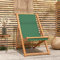 KLYEON Strandstuhl Klappbar Massivholz Teak Grün,Klappbarer Gartenstuhl aus Teakholz mit Verstellbarer Rückenlehne für Garten und Strand Terrassen Sitzmöbel, Gartenmöbel & Zubehör