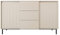 Mirjan24 Kommode Ozmi 2D3SZ mit 2 Türen und 3 Schubladen, innen 4 Fächer, Metallfüße, Push to Open, Türkommode, Highboard, Anrichte, Sideboard (Cashmere)