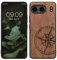kwmobile Hülle kompatibel mit OnePlus Nord 4 5G Hülle - Holz Case - Handy Cover - TPU Handyhülle in Dunkelbraun Kompass Vintage