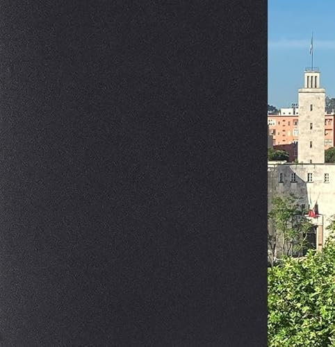 Pellicola Oscurante Vetri finestre NERA opaca MISURE GRANDI (Nero, 120 x 400 CM) Blackout Privacy TOTALE Autoadesive NO colla Anti UV NO Residui Facile Applicazione Doccia Aderenza Statica Rimovibile