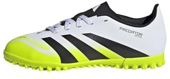adidas Predator Club Turf Football Boots Kids, Cloud White/Core Black/Lucid Lemon, 11.5 UK Child