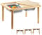 FUNLIO Wooden Sensory Table With 2 Bins for Toddlers 1-5, 3-Level Height Adjustable Kids Play Sand and Water Table, Anti-Warping Plywood Lid, Indoor/Outdoor Use, CPC Certified