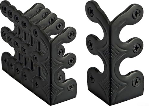 URPIZY Vintage Metal Corner Protector,Brass Skiffers,Solid Brass Skirting Board Corner Protectors,Decorative Protector Cover For Both Residential And Commercial Spaces(Black)