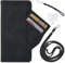 Damolong Wallet Phone Case Compatible for Oppo A54 5G OPG02(6.5 Inch), Magnetic Leather Flip Case for Oppo A74 5G, with Card Holder, 1× Cell Phone Lanyard, 1× Wrist Strap Black