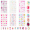 OWill Kids Stick on Nails, 144 Pcs Cute Cartoon Fake Nails for Kids, Full Cover Children False Nail Press on Nail Party Gift for Girls