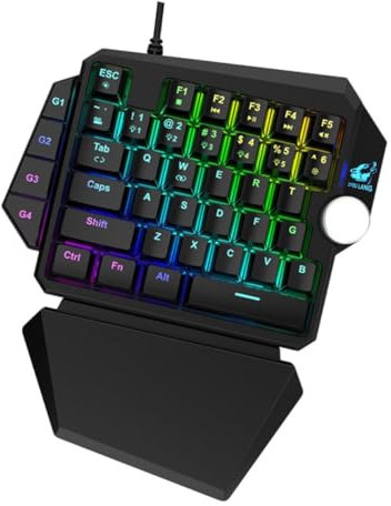 HOMSFOU One-handed Mechanical Gaming Keyboard K5rgb Rgb Backlit Half-size Keyboard for Computer