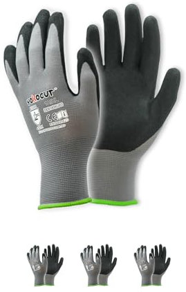 Arbeitshandschuhe für Mechaniker, Elektriker, Montagehandschuhe, Werkstatt, gartenhandschuhe, kfz-Handschuhe, mit Rutschfeste & Touchscreen-Funktion, 3 Paar Nitril Schutzhandschuhe Herren (Gr. 10/XL)