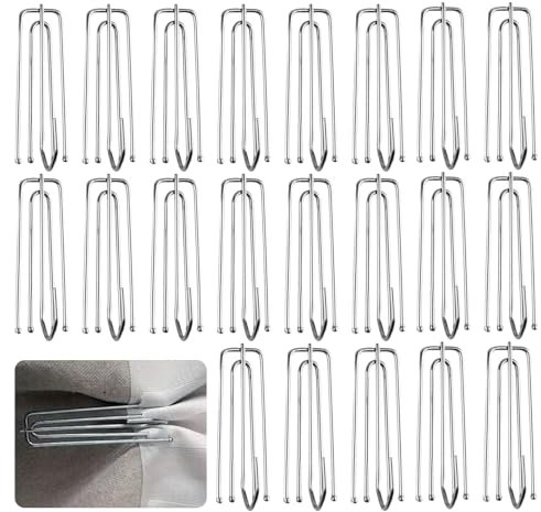 30 ganchos de cortina de acero inoxidable de metal, ganchos para cortinas, ganchos de metal, ganchos para colgar cortinas, ganchos para colgar cortinas, ganchos plegables para todos los hogares