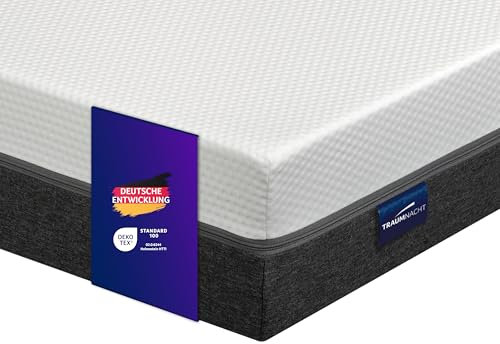 Traumnacht Cozy 7-Zonen Kaltschaummatratze mit hochwertiger Sky-Therm Auflage Öko-Tex Zertifiziert, Härtegrad 3 (mittelfest), 80 x 200 cm, Höhe 19 cm, produziert nach deutschem Qualitätsstandard