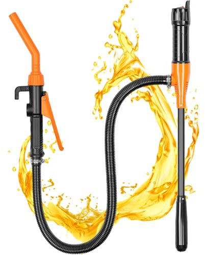ZephyrGlow Pompe De Transfert Électrique - À Piles, Pompe À Essence, Siphon, Pompe À Batterie, Pompe À Bidon, Pompe De Transvasement, Pompe À Essence, Gaz 2,6 Gpm, pour Fioul, Eau, Gaz,Orange