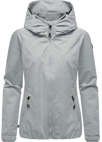 Ragwear wasserdichte und atmungsaktive Damen Übergangsjacke leichte kurze Funktionsjacke mit Kapuze Dizzie Tech YOUMODO Ash25 Gr. XXL