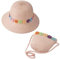 Sombrero para el Sol para niñas y Mini Bolso de Paja, Bolso pequeño con decoración de Flores Sombreros de Paja para la Playa de Verano Sombrero para el Sol para Actividades al Aire Libre (Pink)