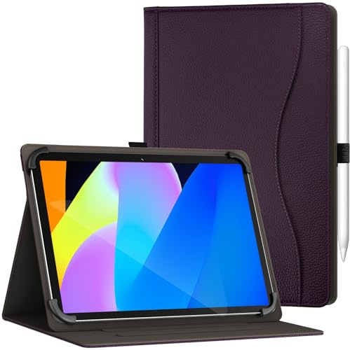 GOZOPO Funda Universal para 10,1 Pulgadas Tablet/10 Pulgadas Android Tablet | con Bolsillo Soporte Multiángulo Funda para Doogee U11 Pro/TECLAST P50/Laptok/TCL/Whitedeer 9,6-11 Pulgadas Tablets (Morado)