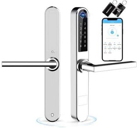 Serratura Smart Elettronica per Casa, Hotel e B&B, Controllo Remoto con App iOS e Android, RFID, Argento ip 64 installazione facile non serve sostituire l'attuale serratura TTLOCK