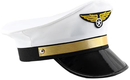 Générique Pilotenhut für Damen, Captain und Admiral, für Männer, Erwachsene, Zubehör, Kostüm, Cosplay, Halloween