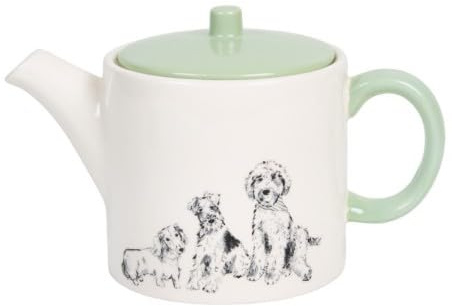 New Stunning Teapot, A Fun Dog Designs to Uplift Your Morning Routine. Perfect for Anyone Who Likes A Bit of Personality in Their Decor, Sure to Impress All & Make a Fantastic Addition - White