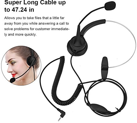 Yinhing Cordless Phone Headset with Noise Cancelling 2.5mm for Telephones Call Center Comfort