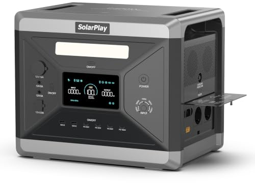 SolarPlay Q2501 Generador Eléctrico Portátil 2400W 2160Wh LiFePO4 | Carga Rápida 1.5h, UPS, Inversor Eléctrico, Fuente de Energía de Respaldo