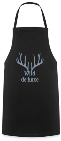 Spreadshirt Hirsch Geweih Wild De Luxe Hirschgeweih Kochschürze, One size, Schwarz