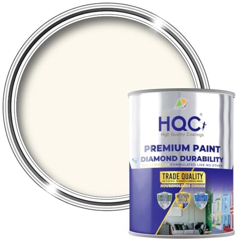 HQC Weather Shield Masonry Paint - Ivory - 5 Litre | Exterior Paint Suitable For All Outdoor Bricks, Concrete & Patios | Storm-Proof - Weatherproof Technology | Durable Matt Emulsion