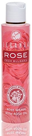 Leganza Rose Water for Face Spray Moisturiser with Bulgarian Rose Oil | Rosewater Hydrating Face Toner | Natural Rose Water for Hair and Body Mist | Alcohol Free Makeup Remover Cleanser | 135 ml