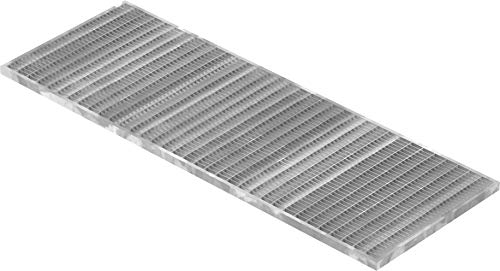 Fenau | Caillebotis/Grille conforme aux normes de l'industrie du bâtiment, Dimensions : 390 x 1090 x 20 mm, Dimensions du maillage: 30/10 mm, galvanisée, cadre: 400 x 1100 x 23 mm)