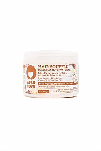 Afro Love Hair Souffle 450grams Deep Conditioner with Raw Honey, Shea Butter, Castor Oil and Tea Tree Oil