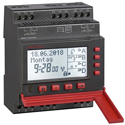 Digitale Jahres-Zeitschaltuhr 2-Kanal SC 98.20 PRO für Verteilereinbau Müller