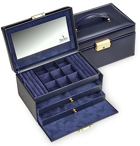 Schmuckkasten Elly acuro/navy (Leder)