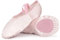 Soudittur Kinder Ballettschuhe Rosa Satin Geteilte Ledersohle Tanzschuhe Ballettschläppchen für Mädchen Damen in EU 30(Bitte wählen Sie eine Nummer größer)