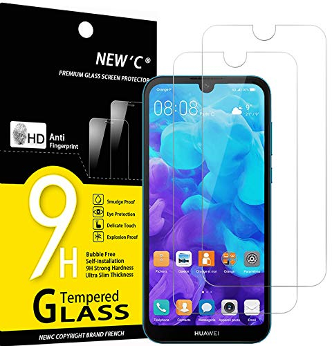 NEW'C 2 Stück für Huawei Y5 (2019) für Panzerglas, Frei von Kratzern, 9H Härte, HD Displayschutzfolie, 0.33mm Ultra-klar, Ultrabeständig