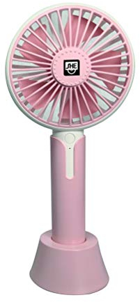 Handventilator SHE10HA2017 mit Aromafunktion (USB-Anschluss, 3 Stufen, eingebauter 1200-mAh-Akku, bis zu 3 Stunden Akkulaufzeit, geräuscharm, abnehmbarer Standfuß), Rosa