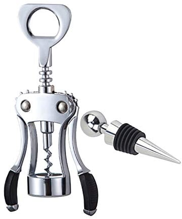 Flügel-Korkenzieher, Weinflaschenöffner, Korkenzieher 2-in-1 manuell, multifunktional, Weinkorkenzieher, Weinöffner Twister Weinöffner