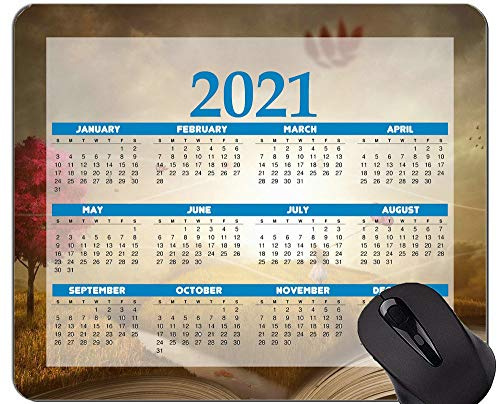 Yanteng 2021 Mauspad Kalender, Buch Landschaft Natur Gummi Mauspad
