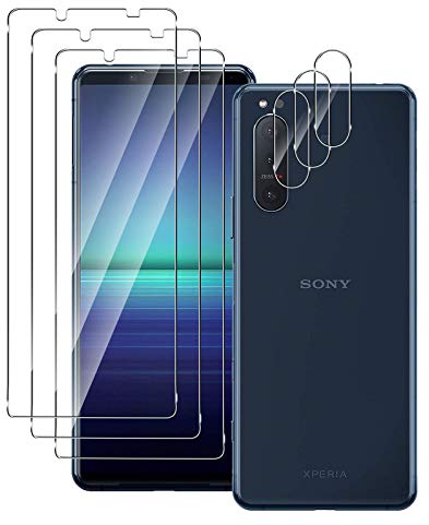 QULLOO Schutzfolie Kompatibel mit Sony Xperia 5 II 5G + Kamera Schutz Folie [3 + 3 Stück], 9H Gehärtetem Schutzglas Glas Hartglas Displayschutzfolie Kameraschutz - Transparent