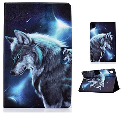 Rosbtib Funda para Lenovo Tab M10 HD 2nd Gen 10.1 Pulgadas 2020 (Modelo: TB-X306F / X306X), Estuche Protector Delgado Tipo Folio con Ranura para Tarjeta, Lobo